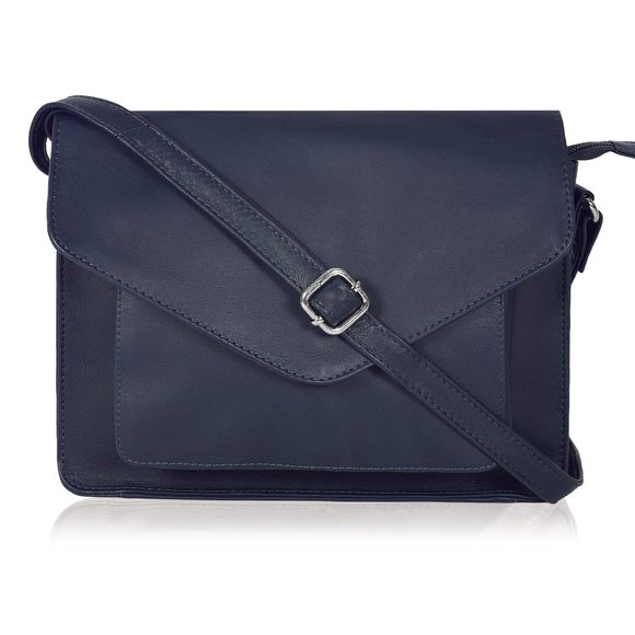 Leather Flapover Crossbody Handbag Purse With Adjustable Strap & Uwu :) - Picture 1 of 6